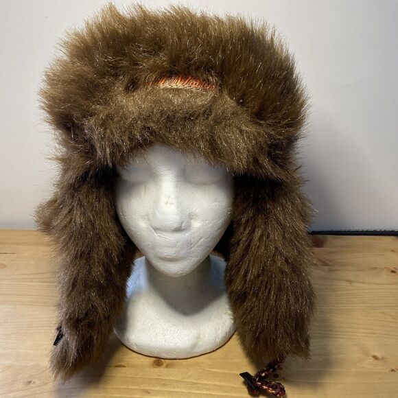 San Diego Hat Co. Ear Flap Hat Brown Wool Boucle w Faux Fur Trim 'Air Maui' OS - Picture 2 of 9